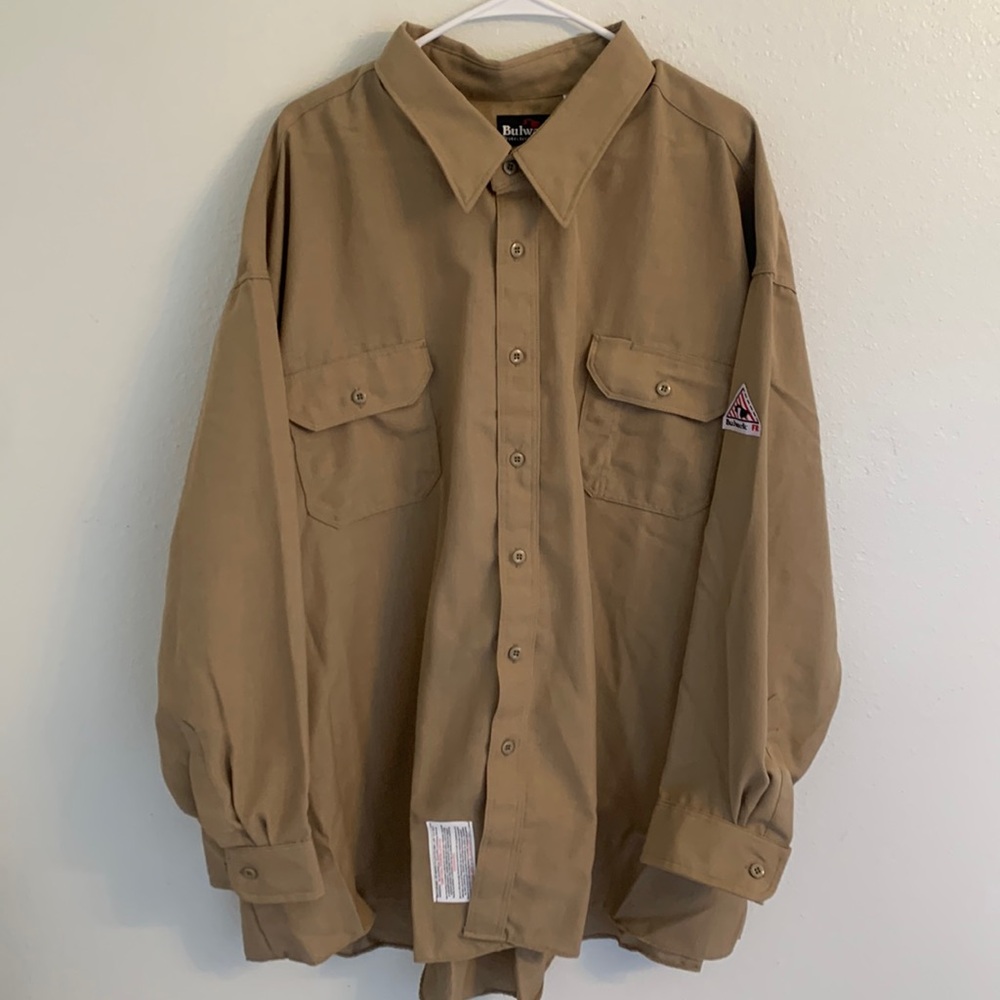 Bulwark Protective Apparel Fire Resistant Tan Long Sleeve Shirt Size 5XL NWOT